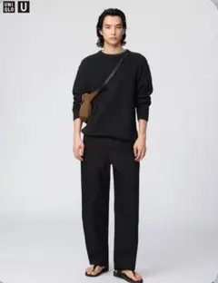 美品　UNIQLO U ワイド　フィット　チノ　ブラック　ウエスト76cm