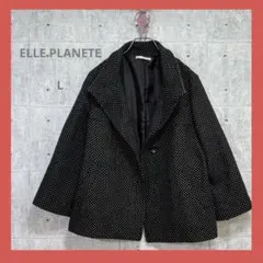 ELLE PLANETE 【40】 ドット柄 ブラック コート
