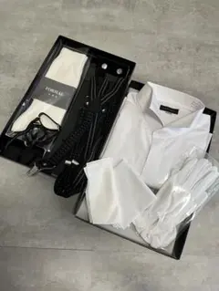 【新郎】フォーシスアンドカンパニー 小物7点セット&ワイシャツ2XLサイズ