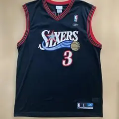 Iverson アイバーソン　シクサーズ 黒　リーボック ユニフォーム Lサイズ
