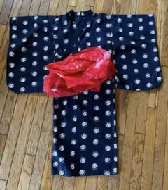 COMME CA ISM 子供用浴衣 おかめ柄100cm~115cm 難ありのサムネイル