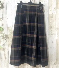 美品【SIMPLICITE】チェック柄ロングスカート フリーサイズ