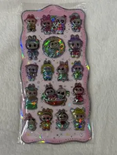 【大人気】LABUBU ラブブ らぶぶボンボンドロップ 立体シールきらきらシール