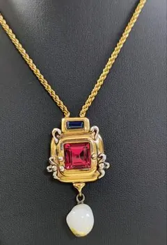 FOXEY フォクシー ペンダントネックレス ストーン ゴールド Vintage 
