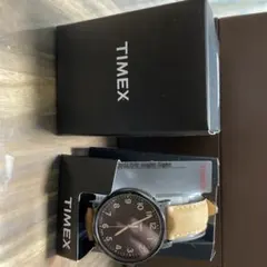 TIMEX 腕時計 ブラック×ベージュ