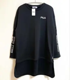 新品タグ付 フィラ スウェット トレーナー L 黒 刺繍ロゴ ビッグ シルエット