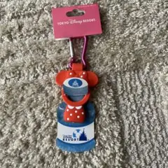 ディズニー ミニーカラビナ付きペットボトルホルダー・シリコーン