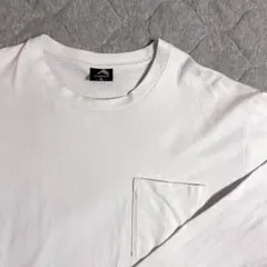 ホワイト 長袖カットソー Lサイズ ポケット付き