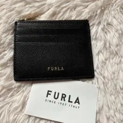 新品　FURLA フルラ　ブラック レザー カードケース