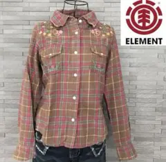 ELEMENT チェック柄刺繍長袖シャツ