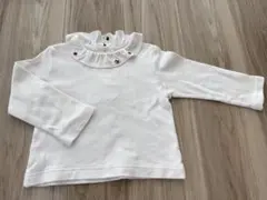 familiar 襟フリル付き　長袖シャツ　90