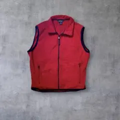 00s WOOLRICHフリースベスト L レッド city tech y2k