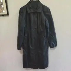 「美品✨」合革ブラック ロングコート sizeM