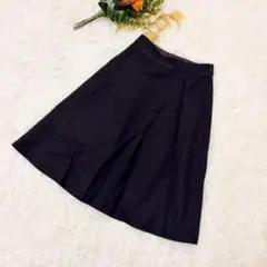 NATURAL BEAUTY BASIC フレアウールスカート チャコールグレー