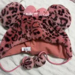 ピンクヒョウ柄ミニー　ファンキャップ