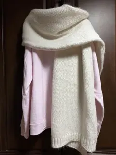 TWEEDMILLツイードミル　ボリューム　ストール オフホワイト