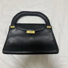 emanuel ungaroエマニュエルウンガロ ハンドバッグ本革 黒 冠婚葬祭