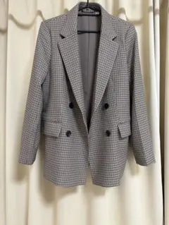 ダブルブレストチェックジャケット⭐︎GU