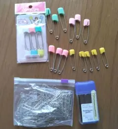 カラフル安全ピン、ヘアピン、クリップセット