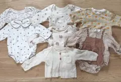 【まとめ売り】春/秋用 ベビーロンパース・カバーオールセット 70cm