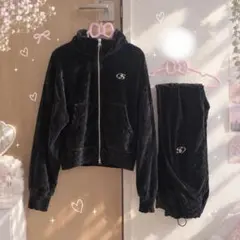 ODD STUDIO ベロア セットアップ ブラック