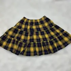 MARKEY’S チェック柄フレアスカート 100 サイズキッズ黄色かわいいのサムネイル
