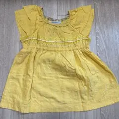 familiar フリル袖 チュニック トップス　70cm 黄色