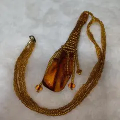 オレンジ 琥珀 アンバー ペンダント ネックレス