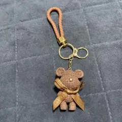 バッグチャーム ミニクマ タッセル くま キーホルダー アクセサリー茶色