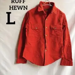 ラフヒューン 【L】ヘビーネルシャツ レッド コットン100% 厚手　赤　綿