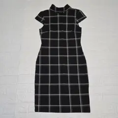 H＆M 新品 ワンピース チェック柄 バックボタン 半袖 S
