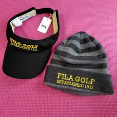 『新品』FILA GOLF　 バイザー、ニット帽セット