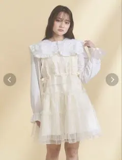merry jenny メッシュフリルキャミワンピース ティアードワンピース