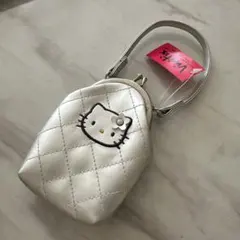 ハローキティ シルバーキルティングポーチ