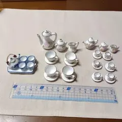 ミニチュアティーセット 青い花柄