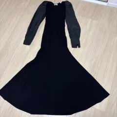 FRAY I.D オーガンスリーブストレートニットワンピース 0 黒 秋冬