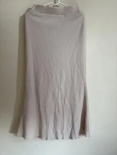 niko and ... リブ編みフレアスカート M ベージュ