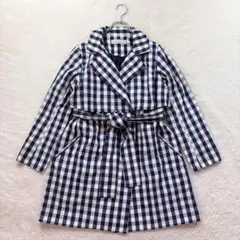k1442✨【トランテアンソンドゥモード】38 青 チェック柄 コート
