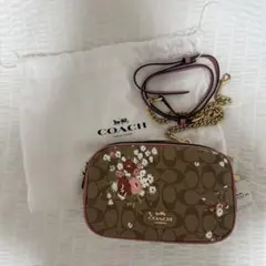 COACH ショルダーバッグ 花と蝶のプリント - メルカリ