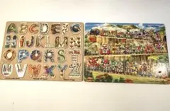 汽車の絵の木製ペグパズル・アルファベットパズル　セット　カナダのサムネイル