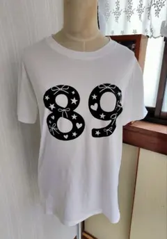 89プリント 半袖Tシャツ ホワイト【新品未使用】ナンバーTシャツ