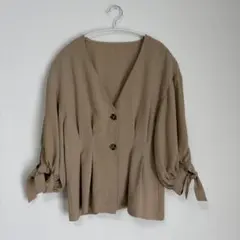 【AS KNOW AS PINKY】ブラウス トップス ベージュ