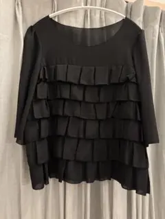 お値下げ　美品　Nîmes シースルー五分袖レイヤードトップス