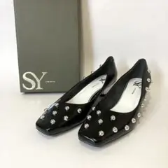美品　SY ユナイテッドアローズ　パンプス　スタッズ　エナメル　24.5 箱付き