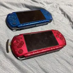 8081 PSP 3000本体 レッド ブルー2台セット
