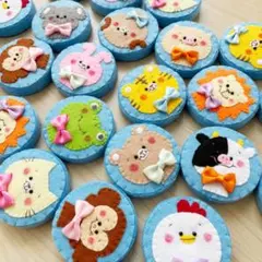 ハンドメイド◆動物絵合わせ積み木◆フェルト　知恵知育　保育園　いぬ　ねこ　手作り