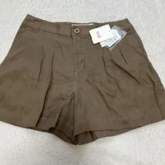 タグ付き　VIS フレンチリネン　ショートパンツ　Ｓ　麻100% ブラウンのサムネイル