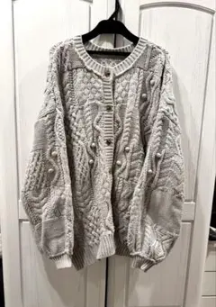 niko and…グレー ケーブルニット カーディガン 長袖