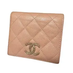 シャネル CHANEL キャビアスキン マトラッセ 二つ折り財布 コンパクト財布