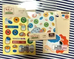 駄菓子屋文具 モロッコヨーグル ステッカー、メモ帳、モバイルステッカー